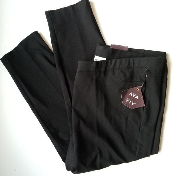 Ava & Viv Pants - NEW Ava & Viv Black Sturctured Skinny Pants 26W